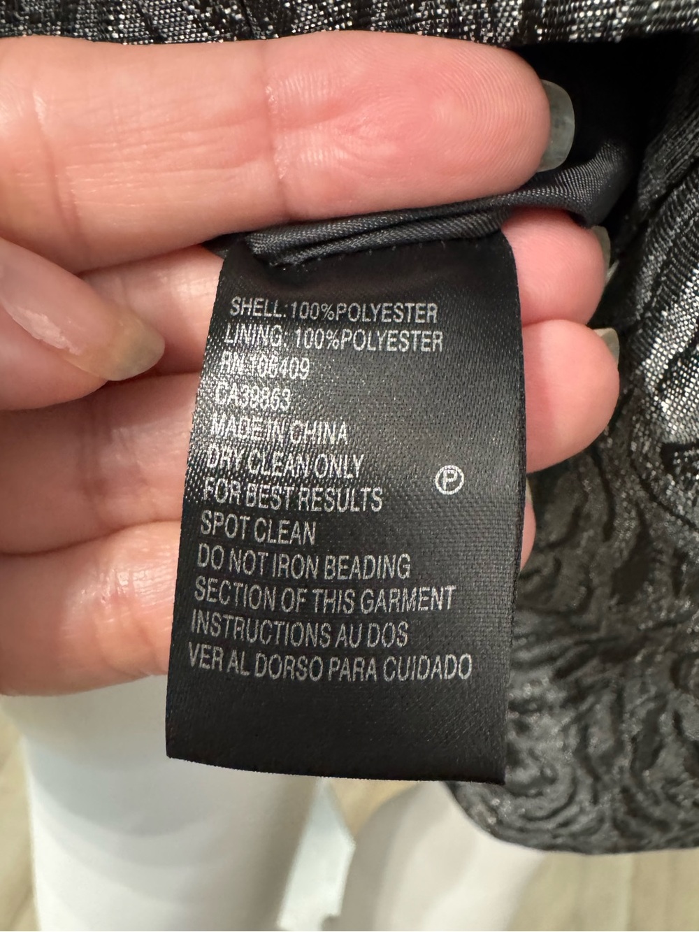 𝙏𝙖𝙝𝙖𝙧𝙞 𝘼𝙧𝙩𝙝𝙪𝙧 𝙎. 𝙇𝙚𝙫𝙞𝙣𝙚 𝙇𝙐𝙓𝙀 Jacket 18W Metallic Gray Jacquard Beaded Evening - Picture 13 of 13